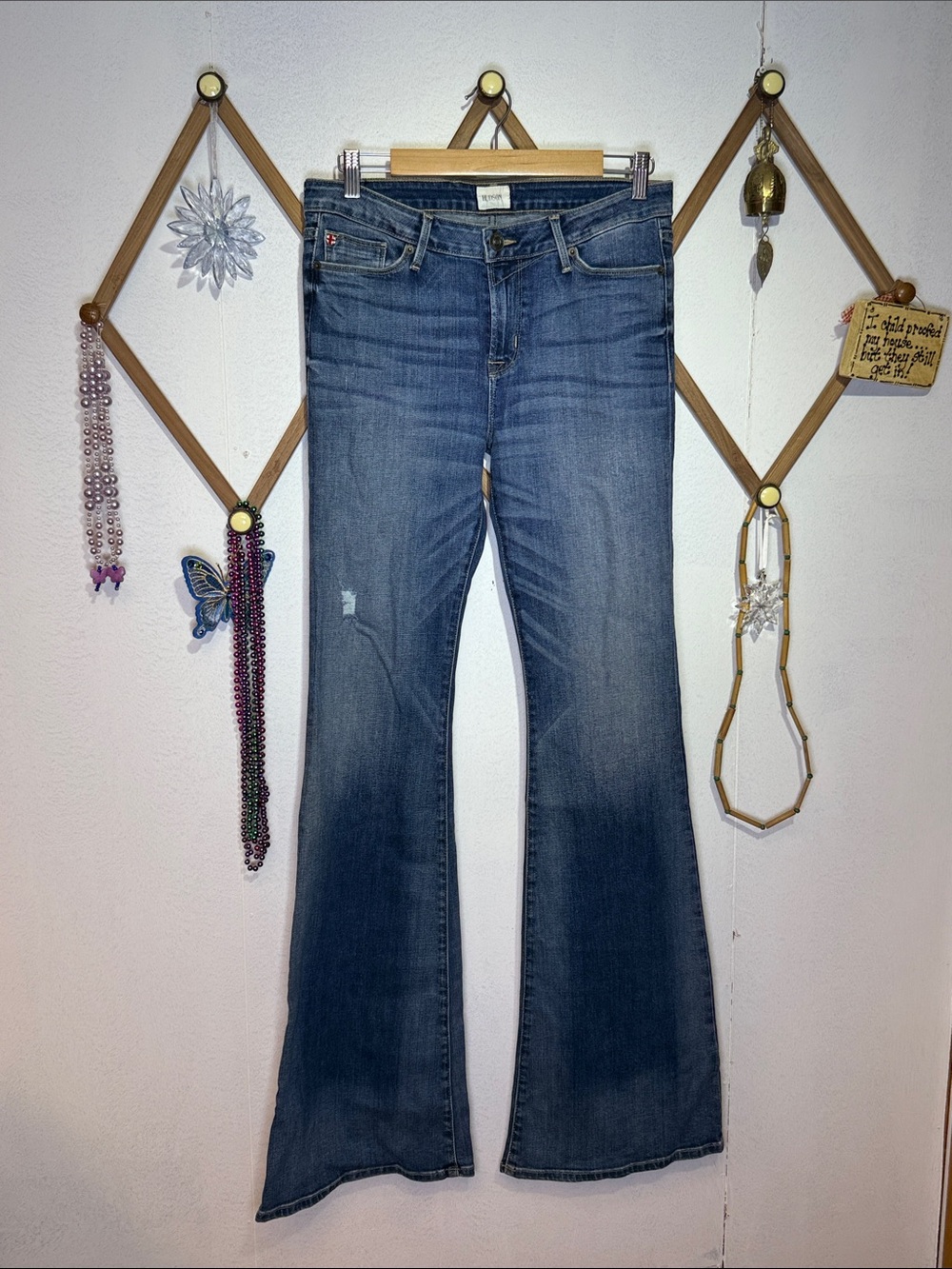 Hudson Jeans Women's Medium Blue Flare Wide Leg Denim